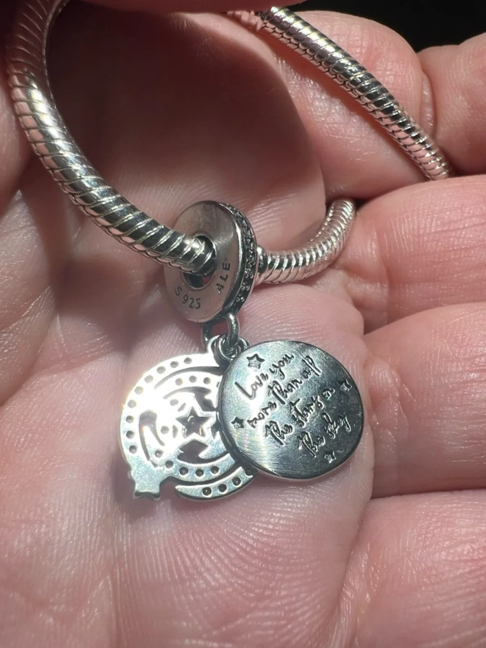 Two-tone Shooting Star Double Dangle Charm